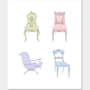 Coquette Chairs Pink Set Posters and Art